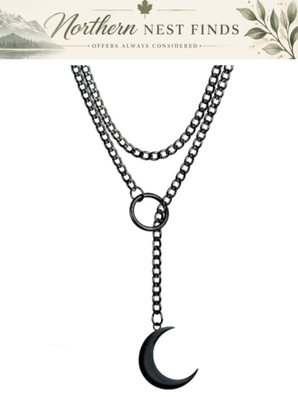 Slip Chain Necklaces for Women,Stainless Steel O-Ring Adjustable Lariat